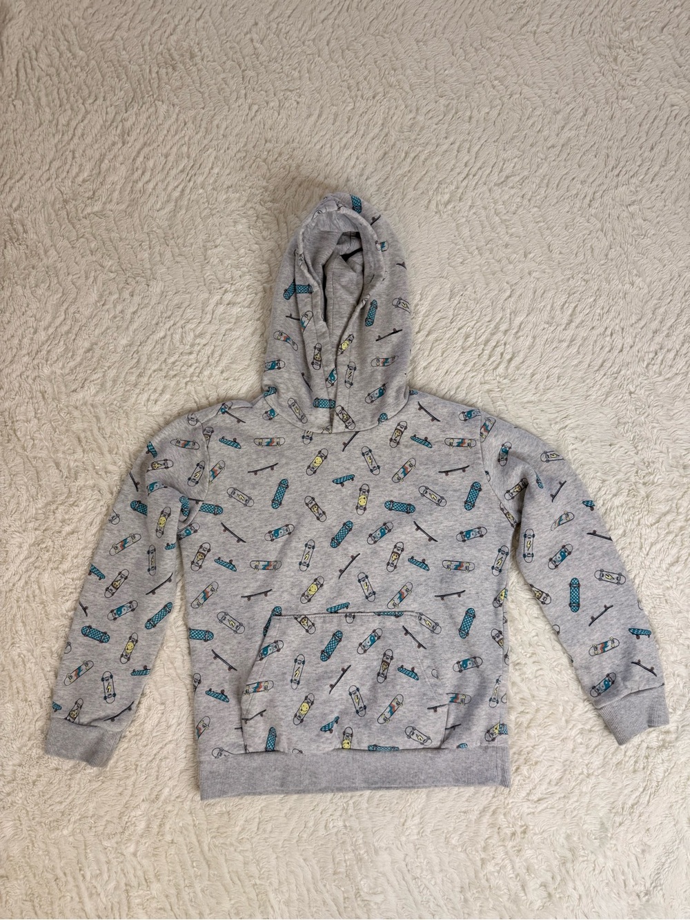 Tucker + Tate Gray Hoodie with Skateboard Print